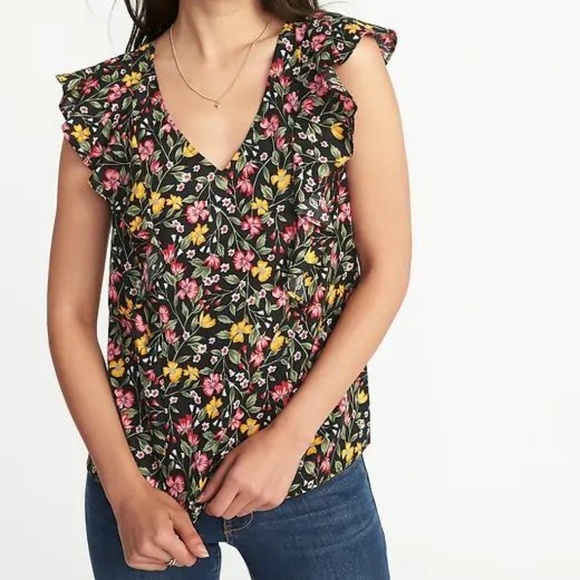 Old Navy Tops - Old Navy Sleeveless Ruffle-Trim Top for Women